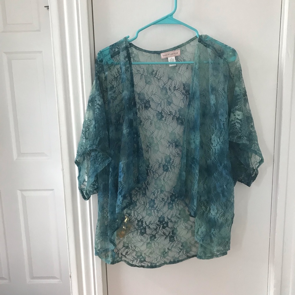 Ombre lace beach coverup kimono